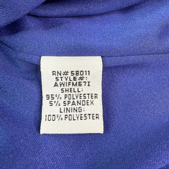 NWT Sangria Royal Blue Black Envelope Flap Dress Deep V Neck Size 12 - Picture 7 of 12